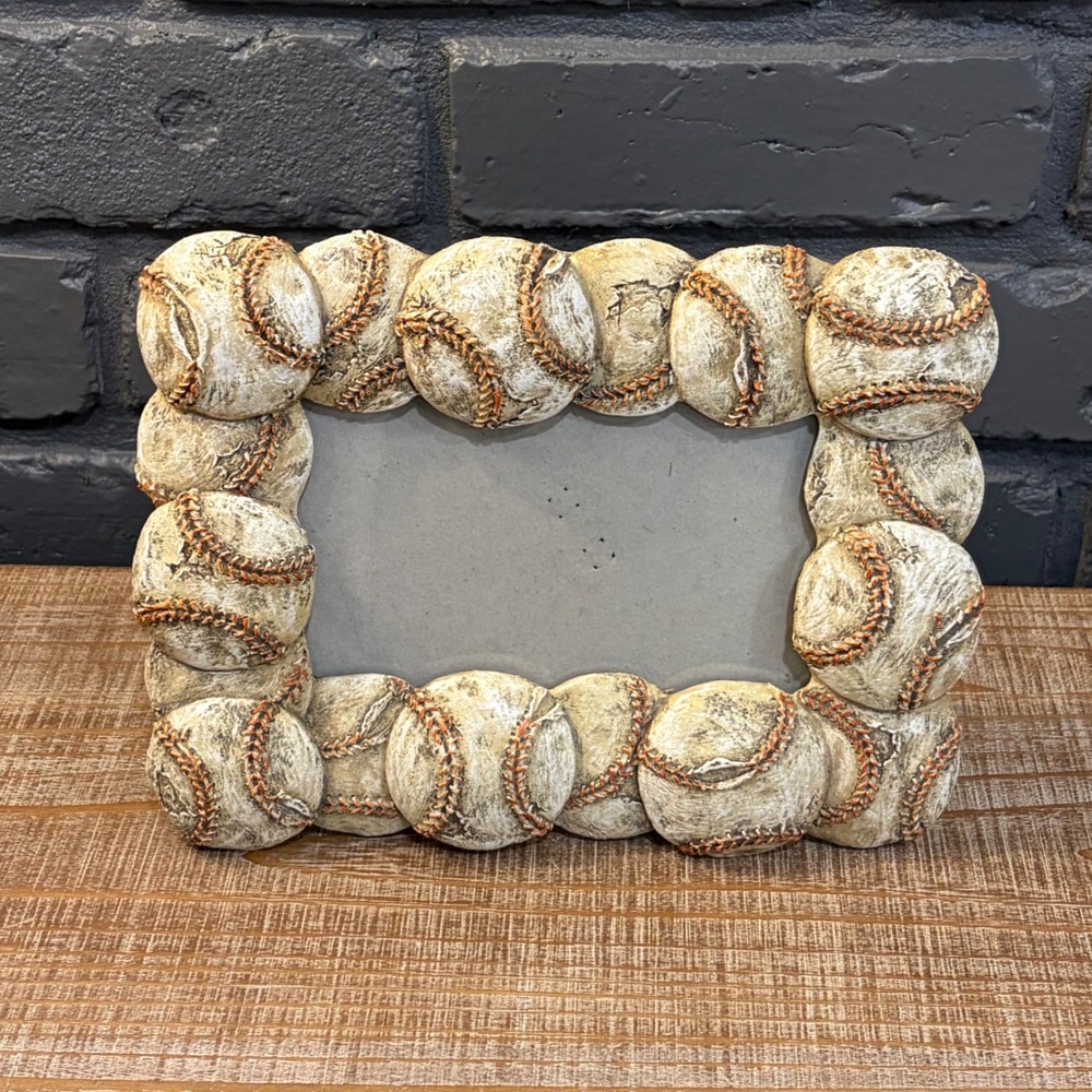 3D Baseball Photo Frame Distressed Resin Sports Picture Frame For a 4x6 picture